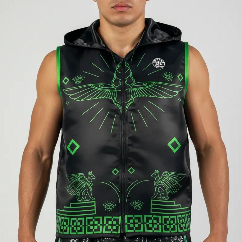 Customisable Egyptian warrior boxing jacket template for boxing, Muay Thai, and MMA fighters. Fully sublimated and handcrafted to order.